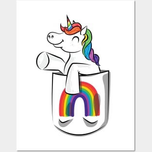 Rainbow Pocket Unicorn Posters and Art